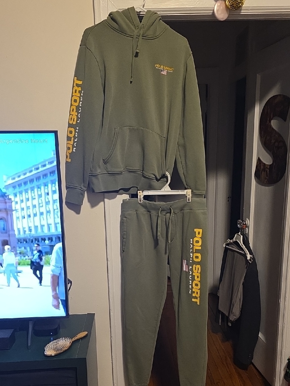 Ralph Lauren Polo Sport Olive Green Hoodie And Jogger Set
